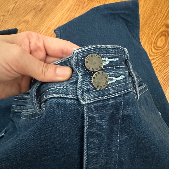 APIECE APART Merida Crop High Rise Jeans, Stone Wash Sz 2-4 - Picture 6 of 6